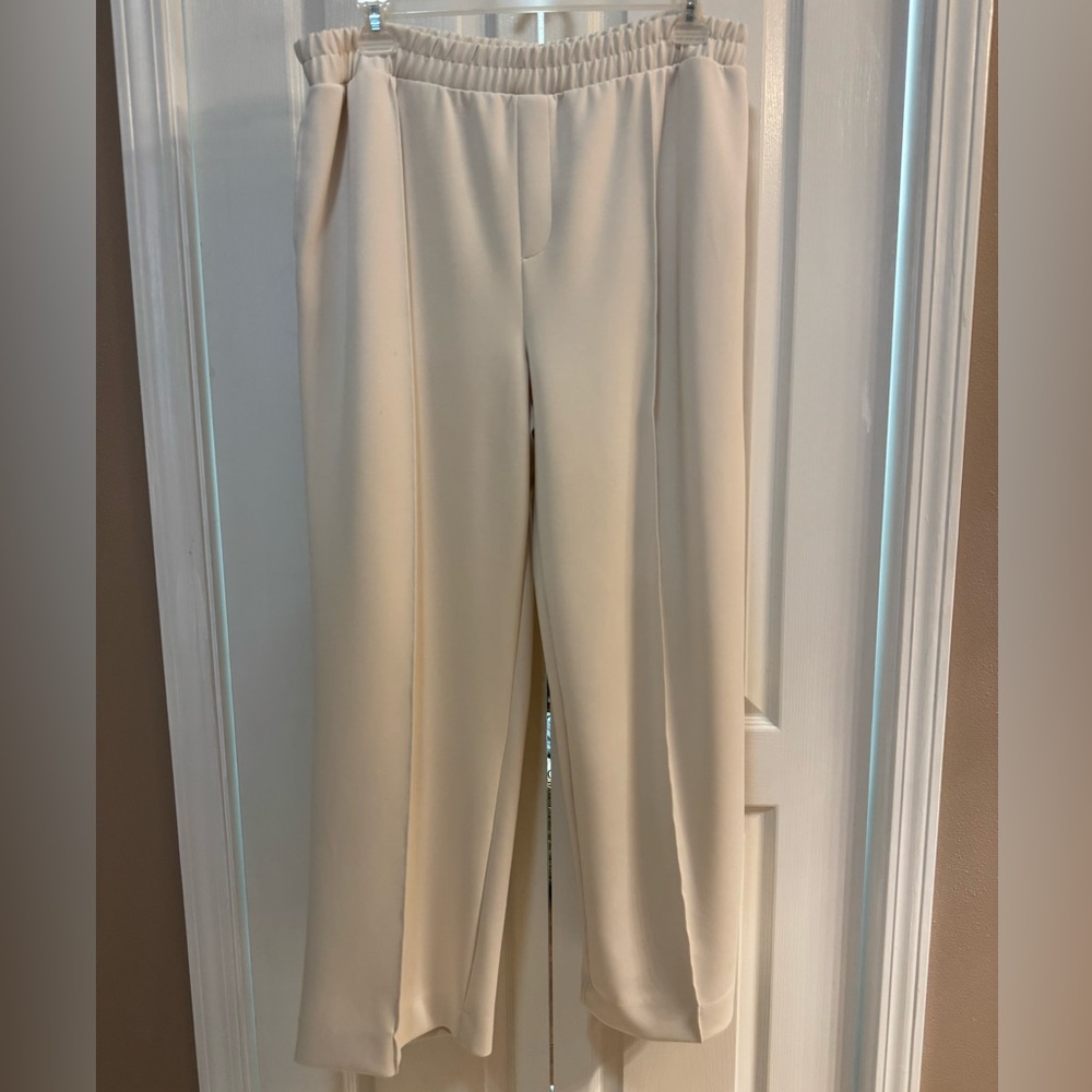 Cream jogger knit pants